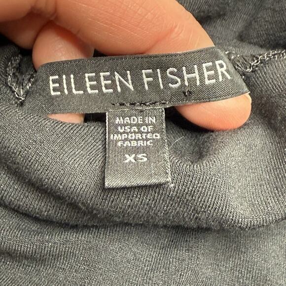 EILEEN FISHER Shirt Top Stretch Rayon Turtleneck Long Sleeve Black Size XS - Picture 5 of 11